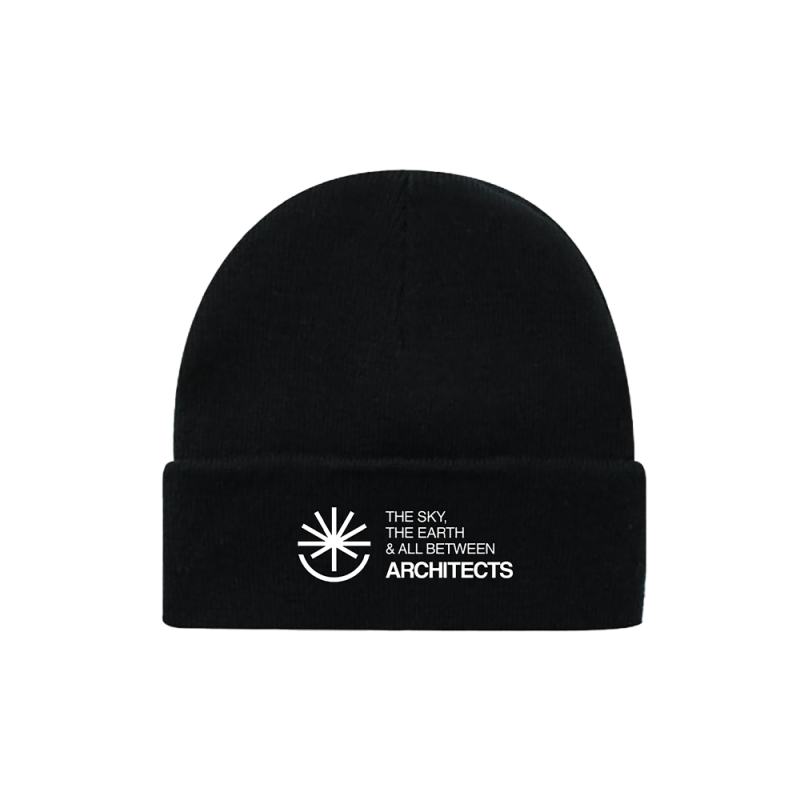 The Earth The Sky Album Text Black Beanie by Architects