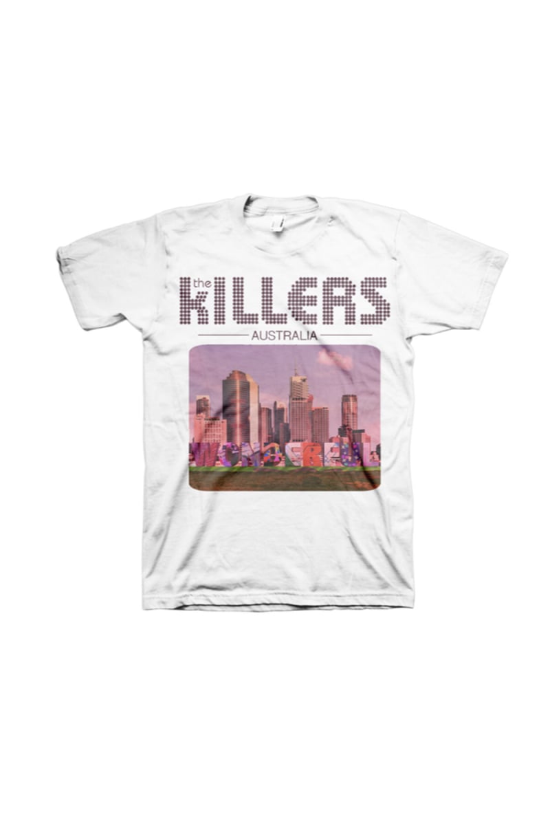 Australia Design White Tshirt by The Killers