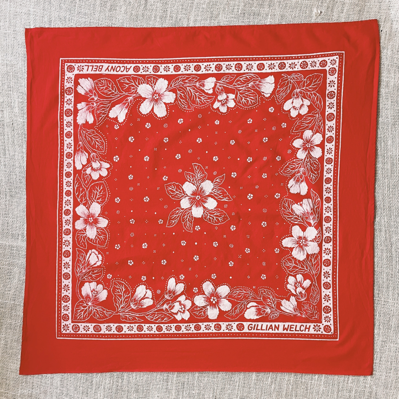 Acony Bell Cowboy Bandana (Red / Natural) by Gillian Welch