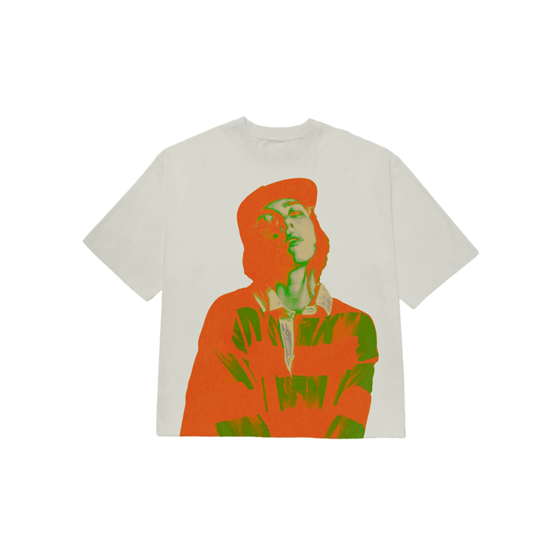 *ORANGE GRADIENT MAP PHOTO WHITE TEE by Billie Eilish