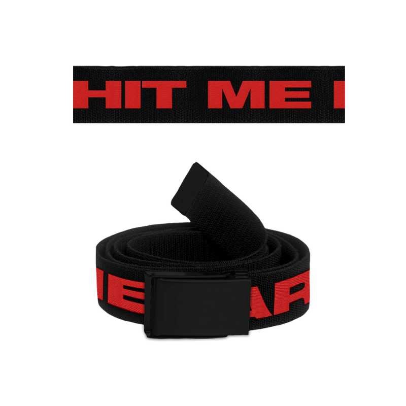 *HIT ME HARD AND SOFT BLACK AND RED BELT by Billie Eilish