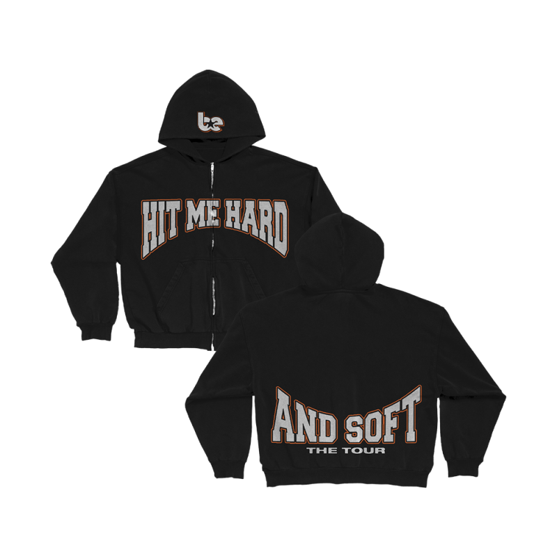 HIT ME HARD AND SOFT WORLD TOUR BLACK ZIP HOODIE by Billie Eilish