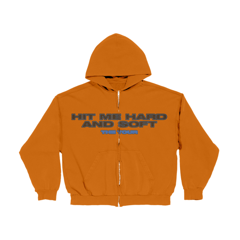 HIT ME HARD AND SOFT WORLD TOUR ORANGE ZIP HOODIE by Billie Eilish