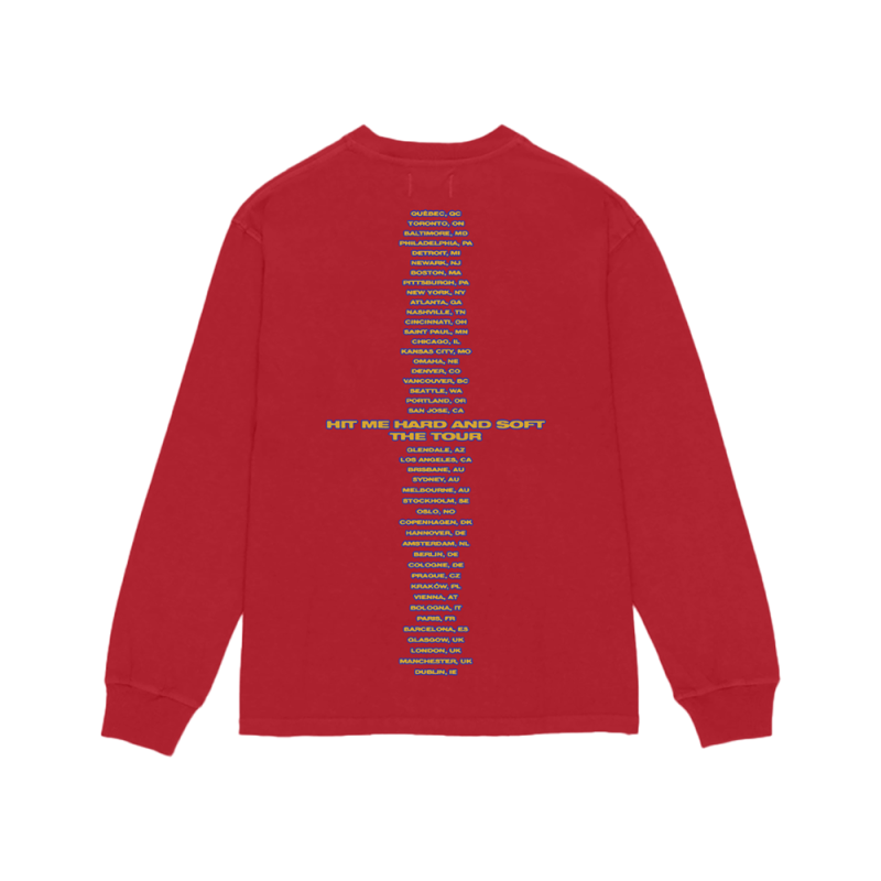 HIT ME HARD AND SOFT WORLD TOUR RED LONGSLEEVE by Billie Eilish