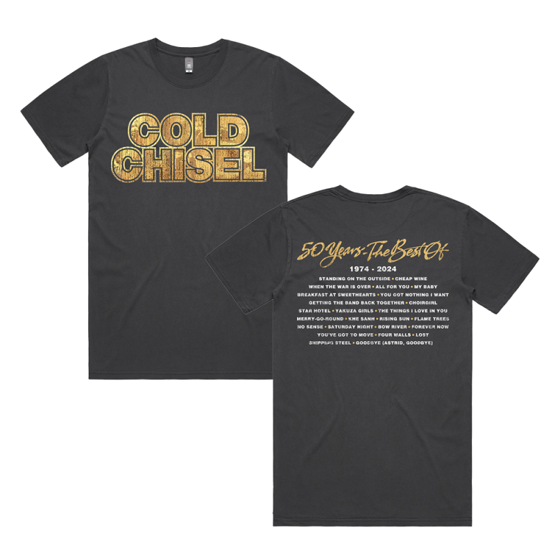 Best Of Faded Black Tshirt by Cold Chisel