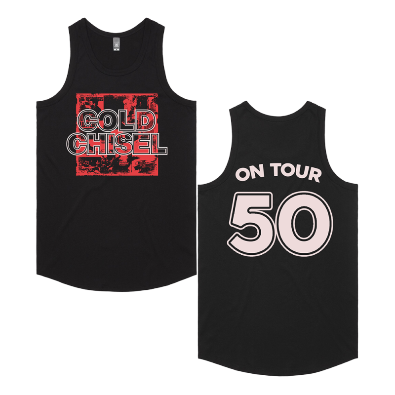 On Tour Black Singlet by Cold Chisel