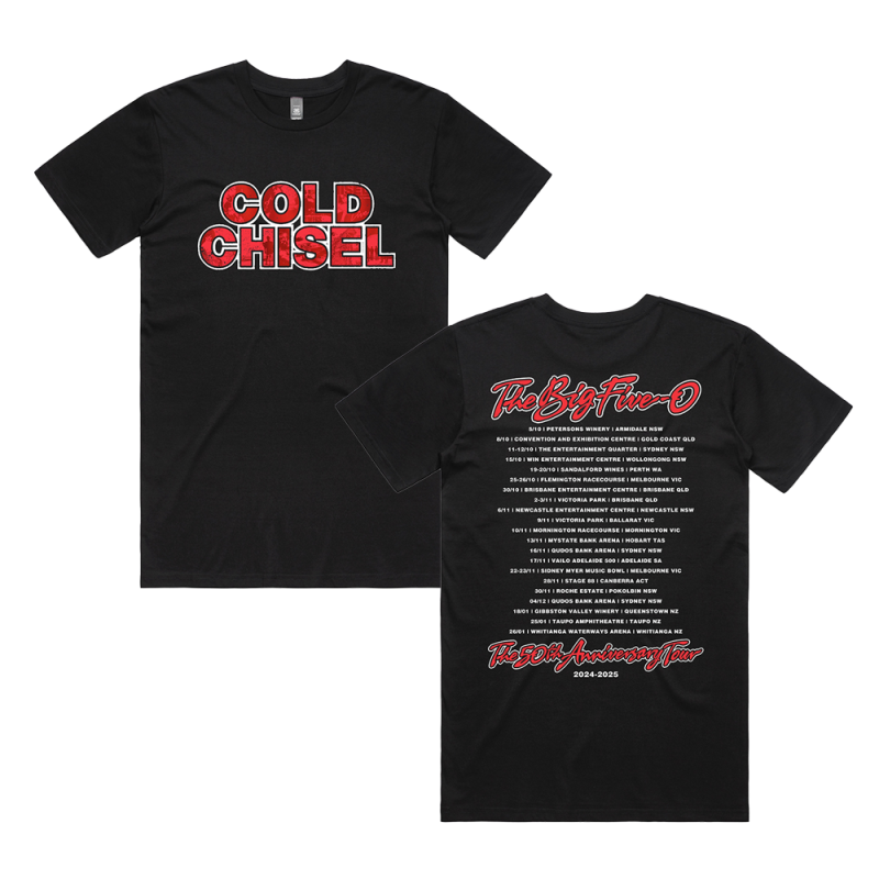 Tour Logo Black Tshirt by Cold Chisel