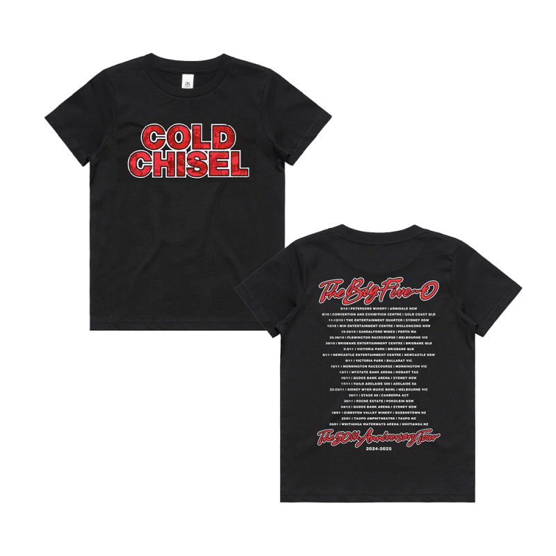 Classic Logo Kids Black Tour Tshirt by Cold Chisel