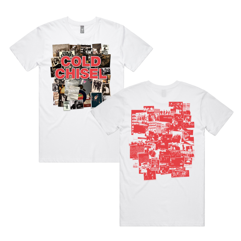 Collage White Tshirt by Cold Chisel