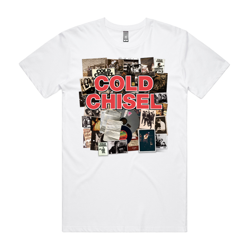 Collage White Tshirt by Cold Chisel