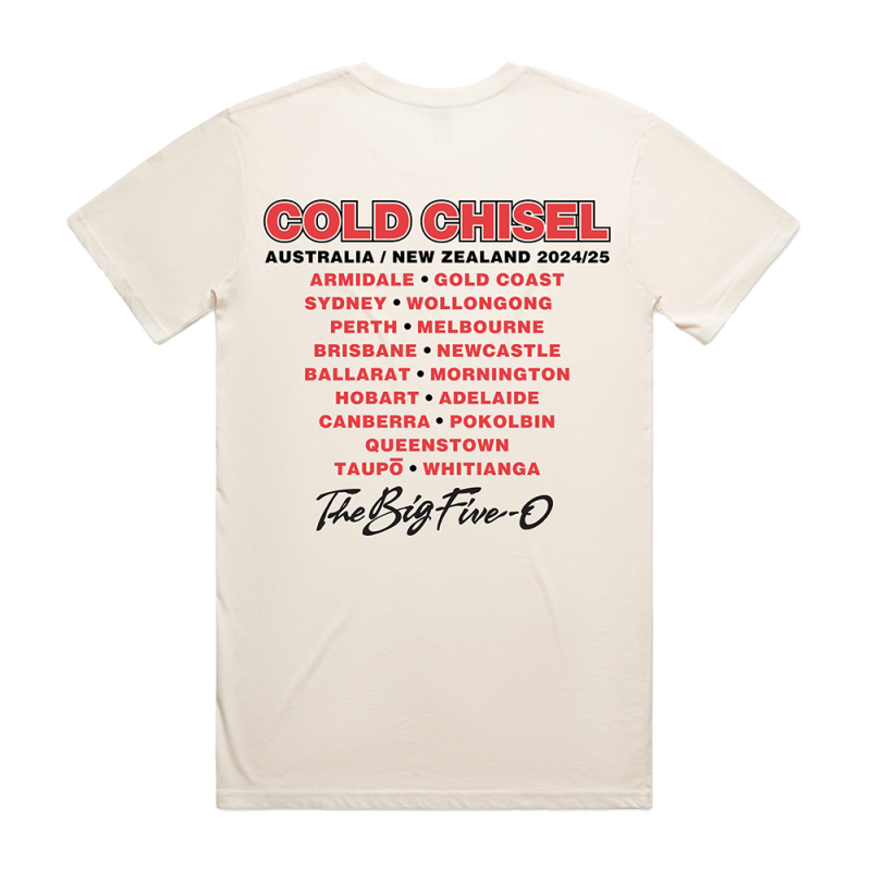 Cities Ecru Tshirt by Cold Chisel