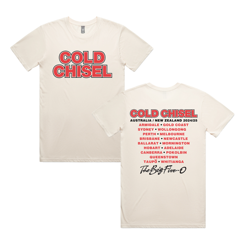 Cities Ecru Tshirt by Cold Chisel