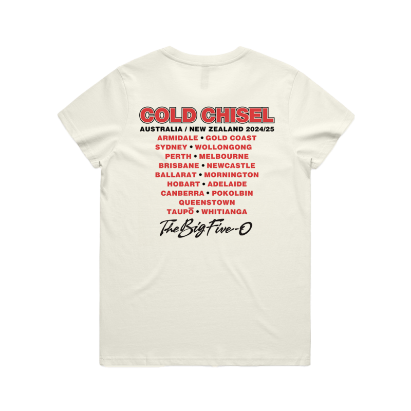 Cities Ecru Ladies Tshirt by Cold Chisel