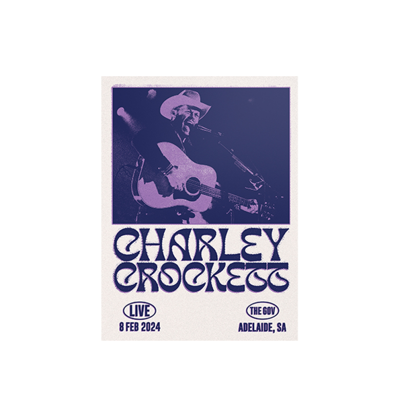 POSTER - ADELAIDE 08/04/24 SIGNED LIMITED by Charley Crockett