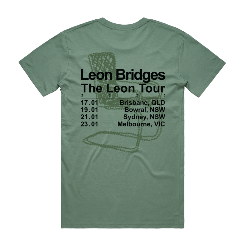 CHAIR TOUR SAGE TSHIRT by Leon Bridges