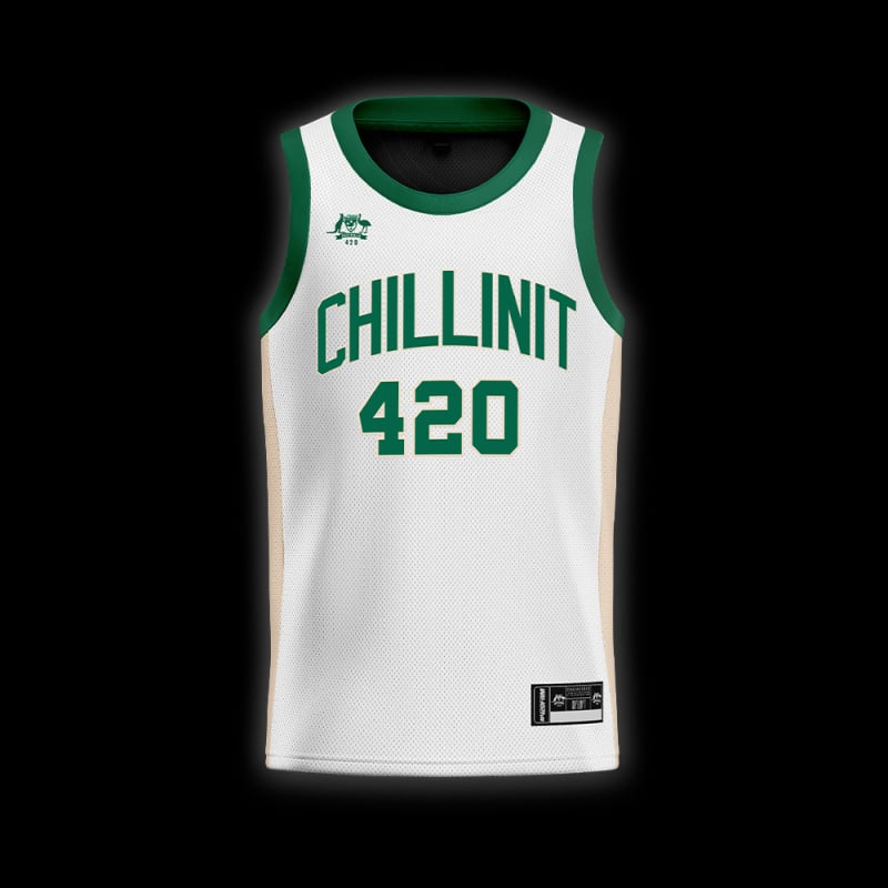 420 Green/White Basketball Jersey by ChillinIt