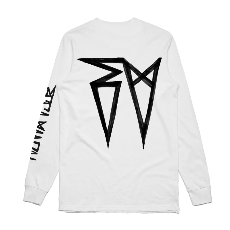 Classic EV Logo White Longsleeve Tshirt by Ecca Vandal