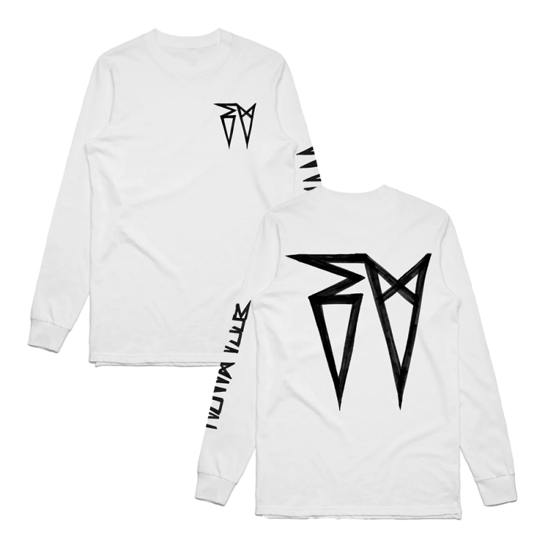 Classic EV Logo White Longsleeve Tshirt by Ecca Vandal