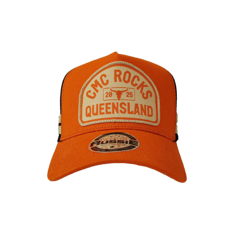 CMC Rocks Queensland Orange Trucker Cap by CMC ROCKS QLD 2025