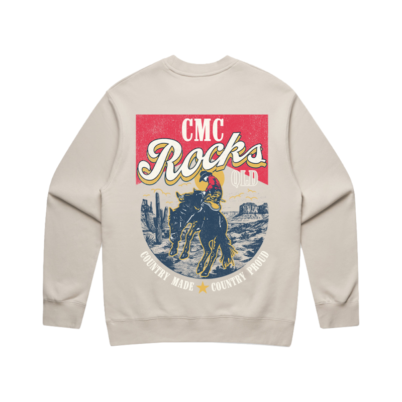 CMCP Cowboy Unisex Ecru Crewneck by CMC ROCKS QLD 2025