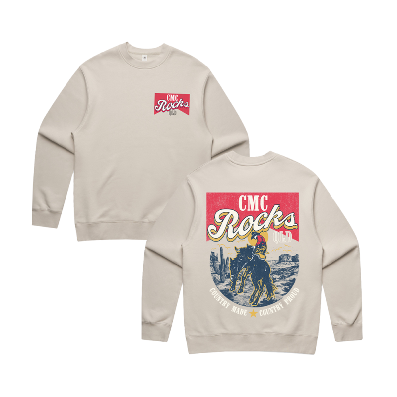 CMCP Cowboy Unisex Ecru Crewneck by CMC ROCKS QLD 2025