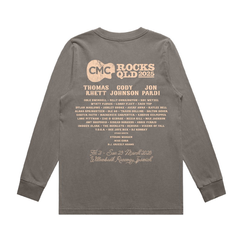 yee Haw State Of Mind Ladies Faded Grey Longsleeve Tshirt by CMC ROCKS QLD 2025