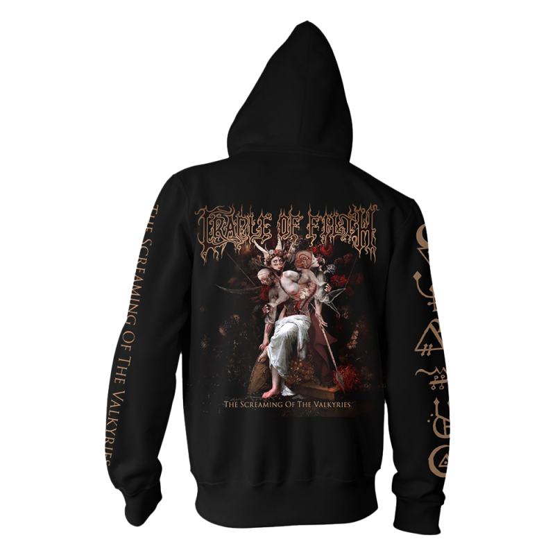 The Screaming Of The Valkyries Black Zip-Hoodie by Cradle Of Filth