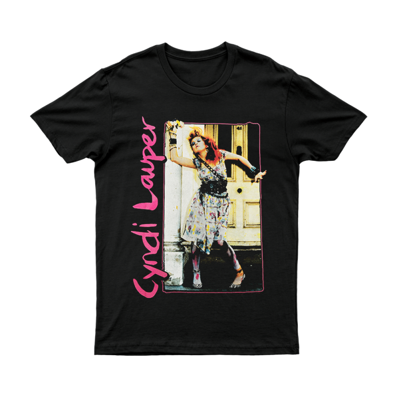 Painted Dress Black Tshirt by Cyndi Lauper