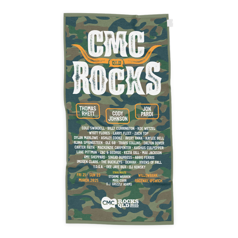 Camo Lineup Towel by CMC ROCKS QLD 2025