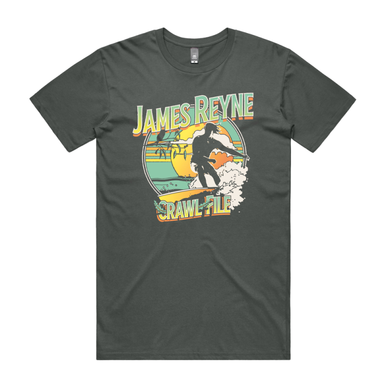 70’s Surf Tour 2024 Charcoal Tshirt by James Reyne