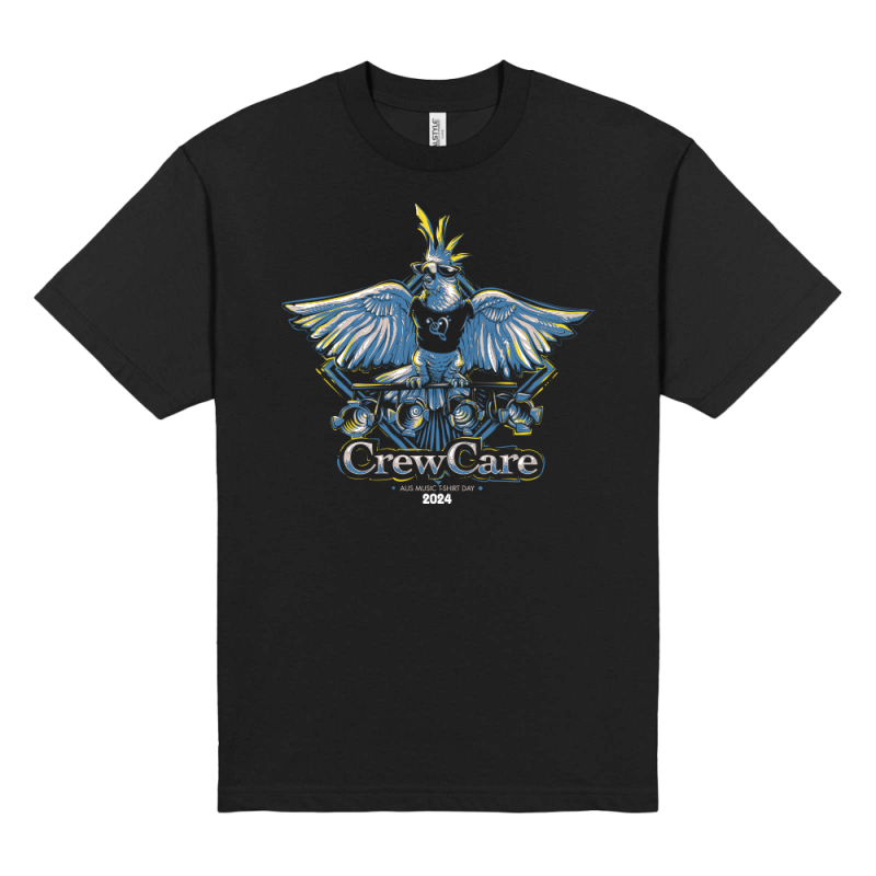 CrewCare Black T-Shirt by Support Act 2024