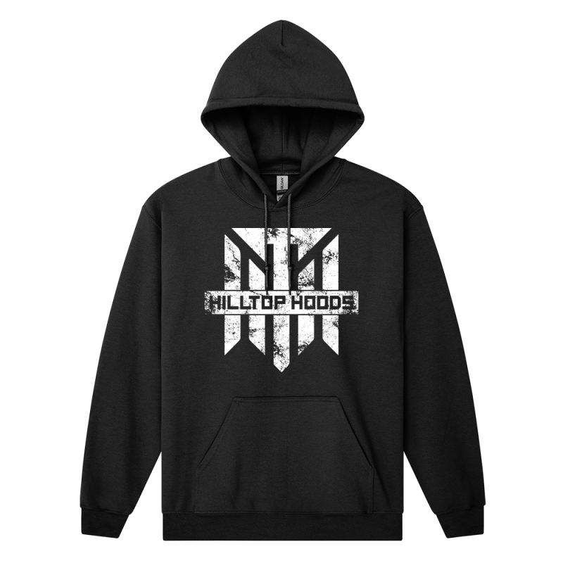 Distressed Logo Black Hoody by Hilltop Hoods