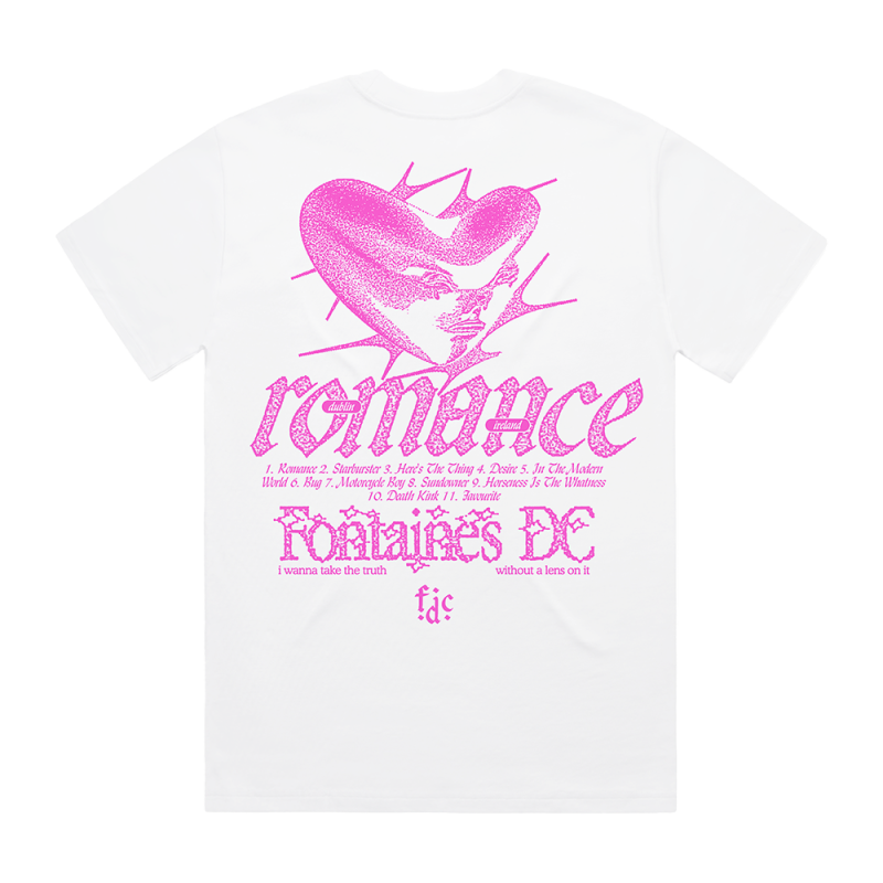 Romance Tracklist White T-Shirt by Fontaines D.C.