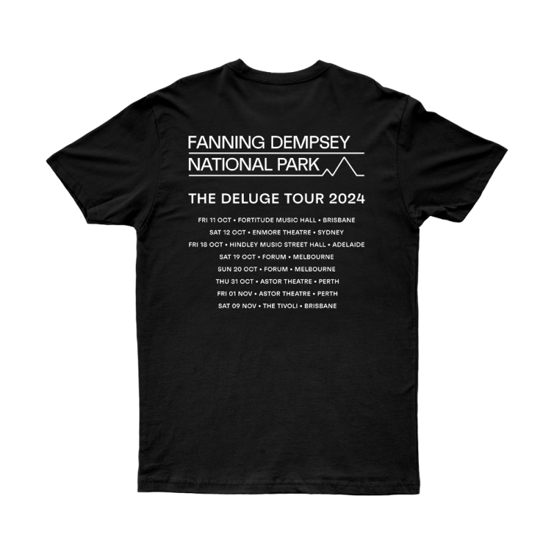 Deluge Tour Black Tshirt by Fanning Dempsey National Park