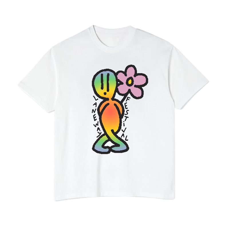 2024 FLOWER ALIEN WHITE TSHIRT by Laneway Festival