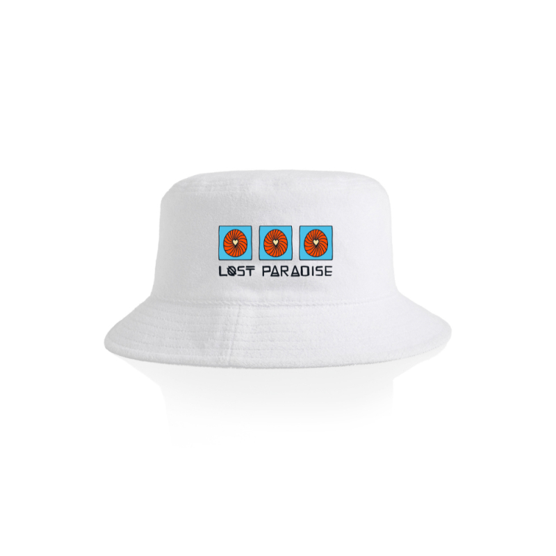 White Terry Bucket Hat by Lost Paradise