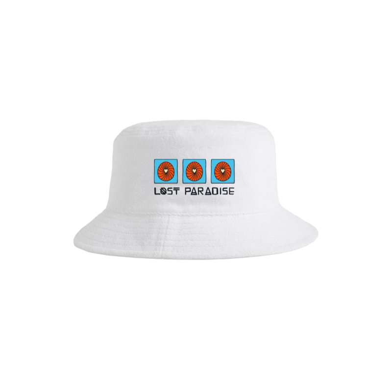 White Terry Bucket Hat by Lost Paradise