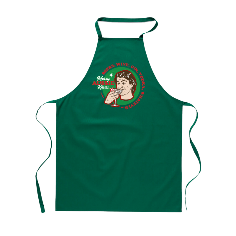 Green Christmas Apron by Jimmy Rees