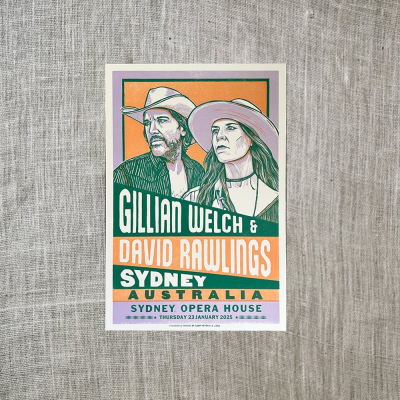 SYDNEY NIGHT 1 (23/1/25) UNSIGNED POSTER by Gillian Welch & David Rawlings