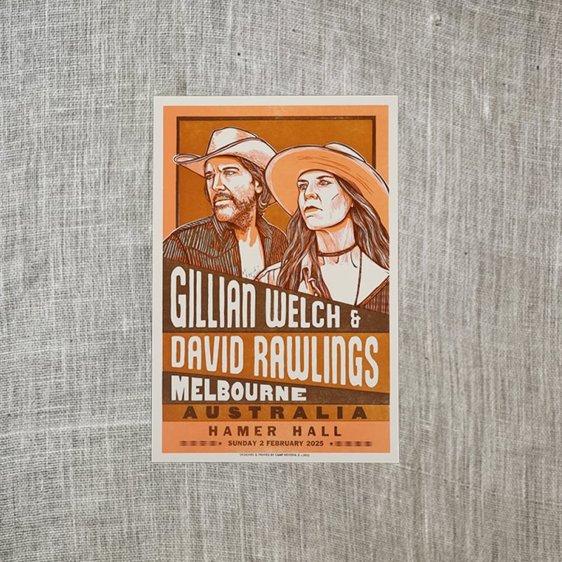 MELBOURNE NIGHT 5 (02/02/25) UNSIGNED POSTER by Gillian Welch & David Rawlings