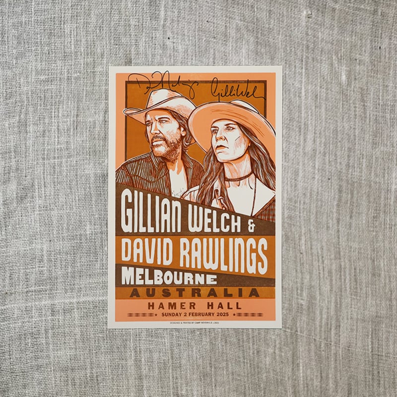 MELBOURNE NIGHT 5 (02/02/25) SIGNED POSTER by Gillian Welch & David Rawlings