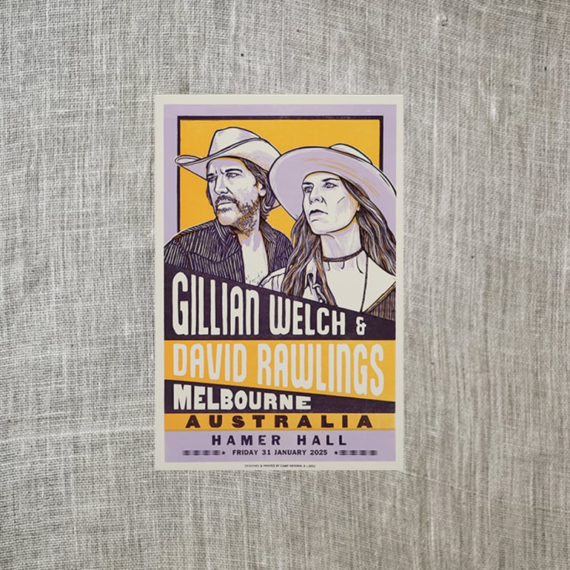 MELBOURNE NIGHT 4 (31/1/25) UNSIGNED POSTER by Gillian Welch & David Rawlings