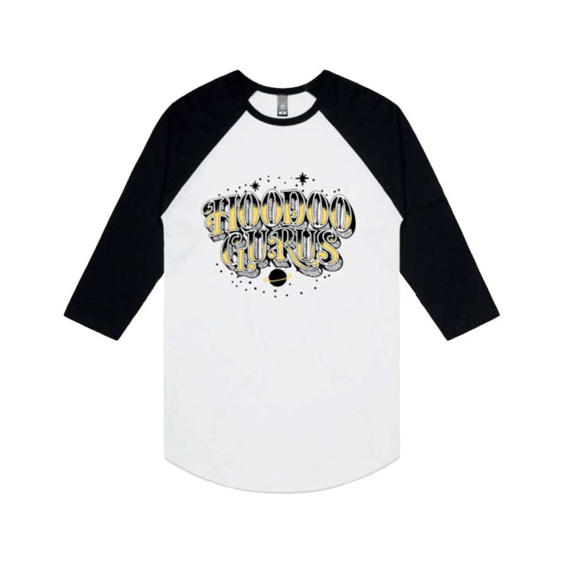 Griffin White/Black Raglan Tour 2024/2025 Tshirt by Hoodoo Gurus