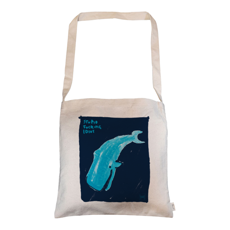 Stupid Idiot Whale Messenger Tote by Hannah Gadsby