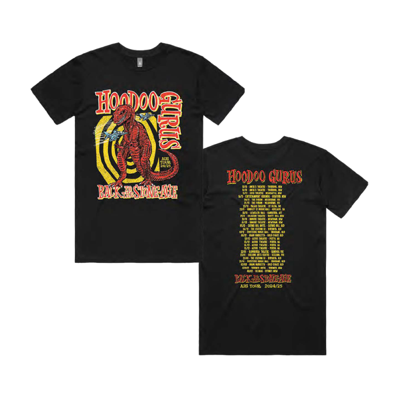 Tour 2024-2025 Black Tshirt by Hoodoo Gurus