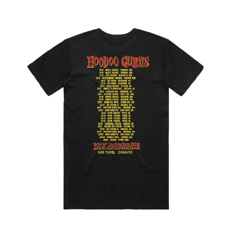 Tour 2024-2025 Black Tshirt by Hoodoo Gurus