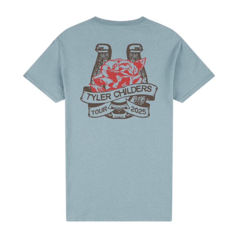 Horse Shoe Stone Blue Tshirt by Tyler Childers