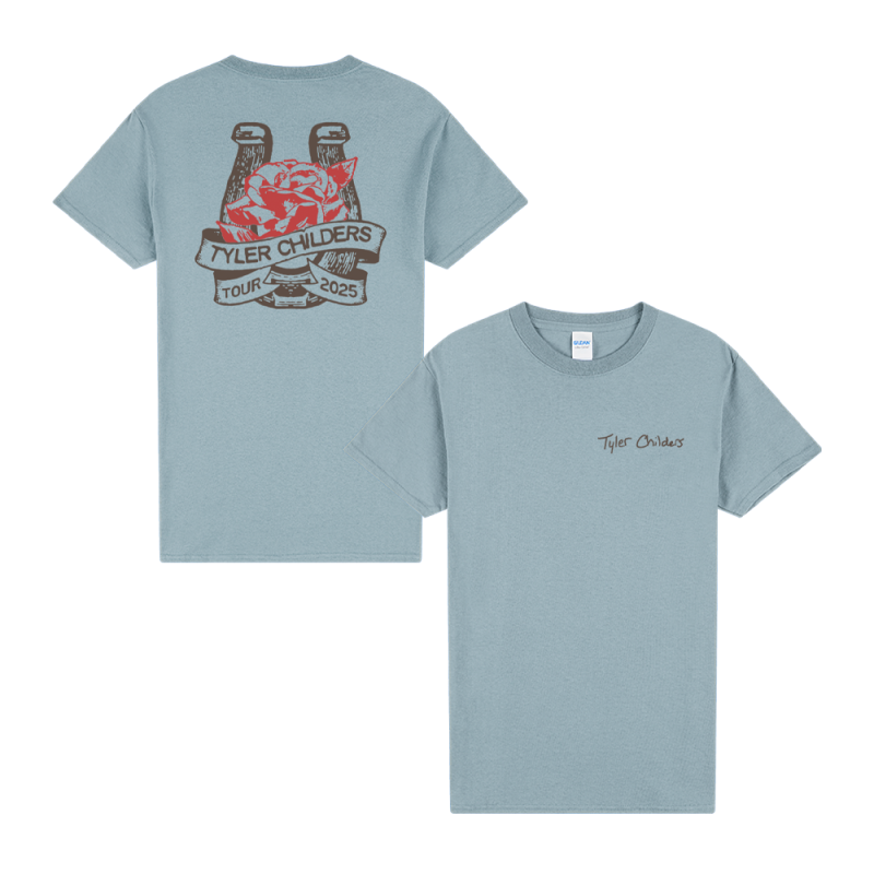 Horse Shoe Stone Blue Tshirt by Tyler Childers