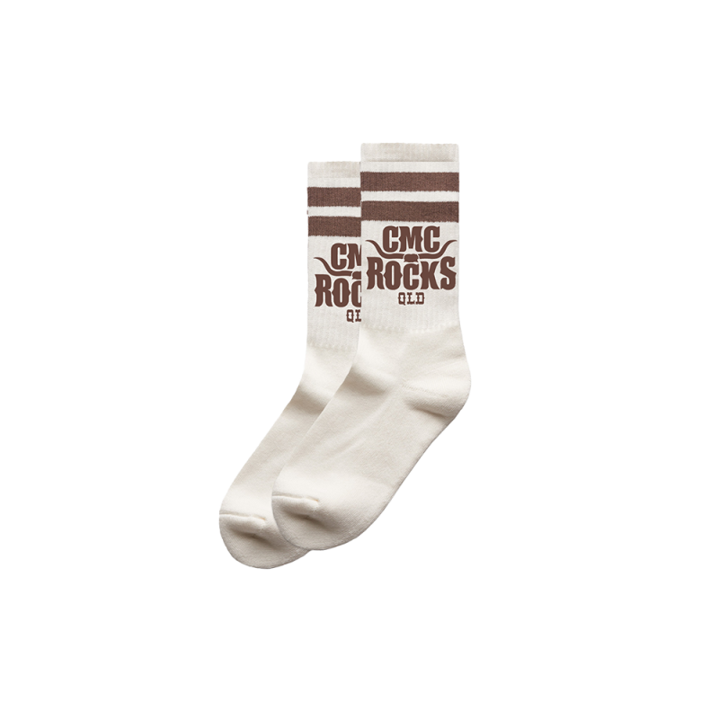 Horn Logo Socks Unisex Natural by CMC ROCKS QLD 2025