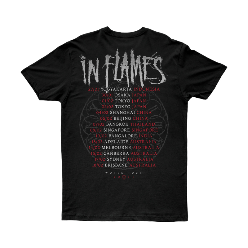 World Tour 2024 Black Tshirt by In Flames